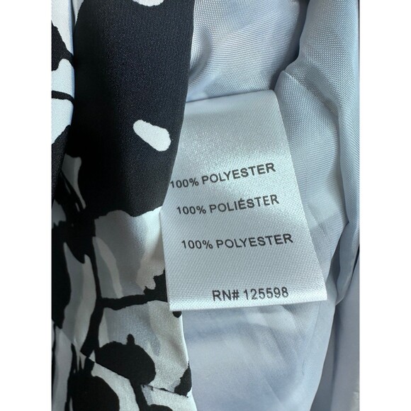 Ellen Tracy Women’s Size 2 Skirt Geometric Print Blue Black White Pockets clean - Picture 6 of 9